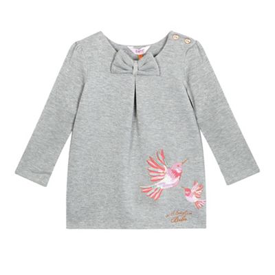 Baker by Ted Baker Girls' grey bird embroidered sweater
